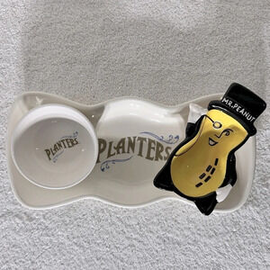 Vintage Planters Peanuts Serving Tray With Two Small  Bowls
